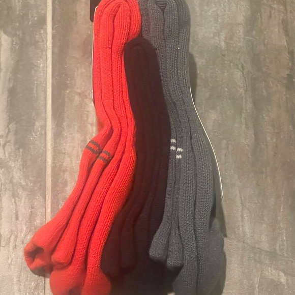 Under Armour Crew 3 Pair Socks Red Navy Gray 1373085 890 XL New With Tags - Picture 3 of 6